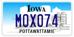 MOX074 license plate in Iowa