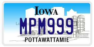 MPM999 license plate in Iowa