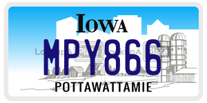 MPY866  license plate in IA