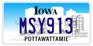 MSY913 license plate in Iowa