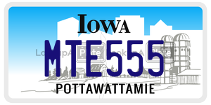 MTE555 license plate in Iowa