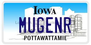 MUGENR license plate in Iowa