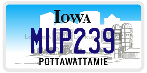 MUP239 license plate in Iowa