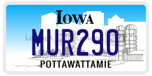 MUR290  license plate in IA