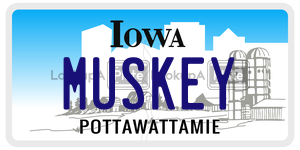 MUSKEY  license plate in IA