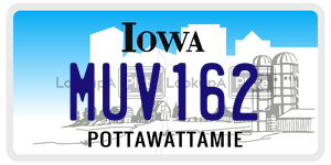 MUV162  license plate in IA