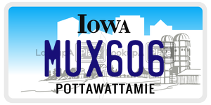 MUX606  license plate in IA