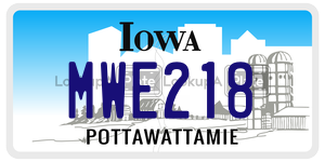 MWE218 license plate in Iowa