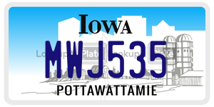 MWJ535  license plate in IA