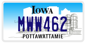 MWW462 license plate in Iowa