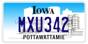 MXU342  license plate in IA