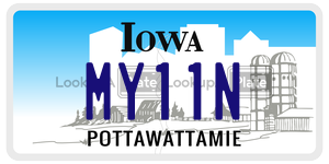 MY11N license plate in Iowa