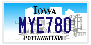 MYE780  license plate in IA
