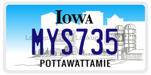 MYS735  license plate in IA