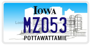MZ053  license plate in IA