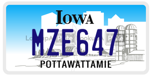 MZE647  license plate in IA