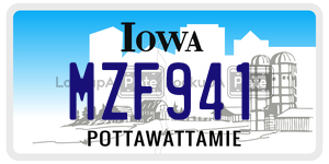 MZF941 license plate in Iowa