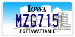 MZG715 license plate in Iowa