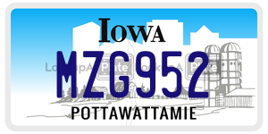 MZG952  license plate in IA