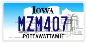 MZM407 license plate in Iowa