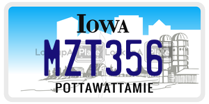 MZT356  license plate in IA