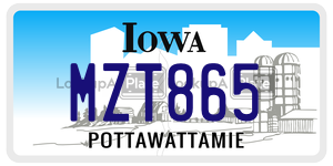 MZT865  license plate in IA