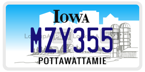 MZY355  license plate in IA
