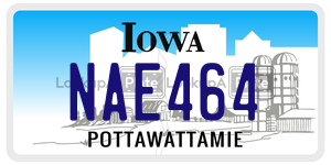 NAE464  license plate in IA