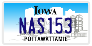 NAS153 license plate in Iowa