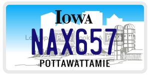 NAX657  license plate in IA