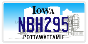 NBH295  license plate in IA