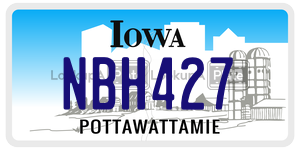 NBH427  license plate in IA