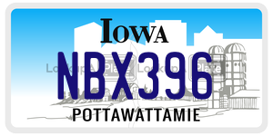 NBX396 license plate in Iowa