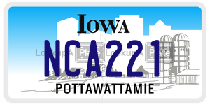 NCA221  license plate in IA