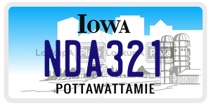 NDA321  license plate in IA