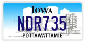 NDR735  license plate in IA