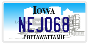 NEJ068  license plate in IA