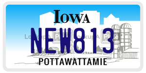 NEW813  license plate in IA