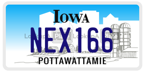 NEX166  license plate in IA