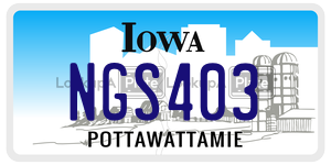 NGS403 license plate in Iowa