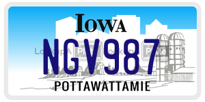 NGV987 license plate in Iowa