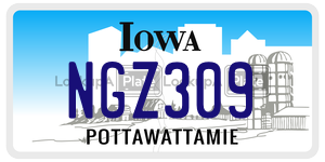 NGZ309  license plate in IA