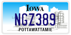 NGZ389  license plate in IA