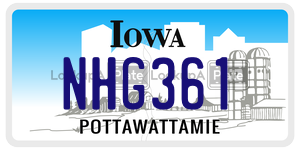 NHG361  license plate in IA