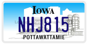 NHJ815  license plate in IA