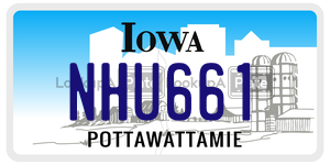 NHU661  license plate in IA