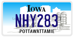 NHY283  license plate in IA