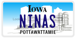 NINAS  license plate in IA