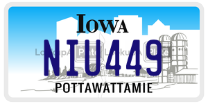 NIU449  license plate in IA
