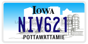 NIV621 license plate in Iowa
